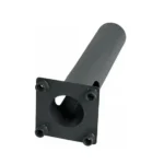 Custom Fabricated Pole with Base Plate Reliably MIG Welded and Black Powder Coated for Outdoor Structural Applications - M...