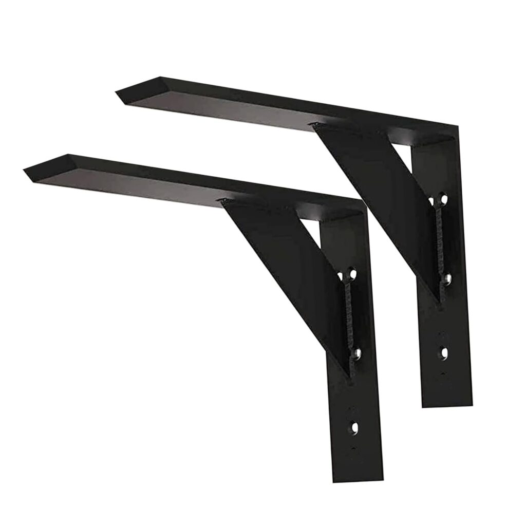 Custom anodized aluminum shelf bracket with seamless TIG welding for heavy duty wall mount shelving applications
