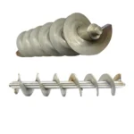 Custom MIG welded auger shaft with precision machined ends for industrial conveyor systems and drilling equipment