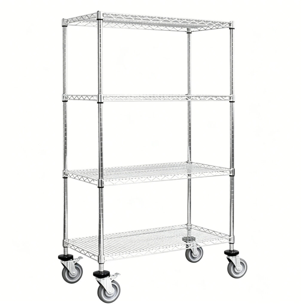 Industrial-Shelving-With-Wheels