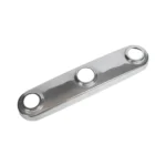 Stainless steel 3 hole faucet deck plate installed on modern kitchen sink system