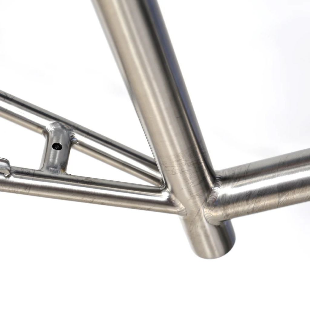Premium TIG Welded Titanium Bike Frame with Brushed Finish Lightweight High Strength Custom Cycling Frame