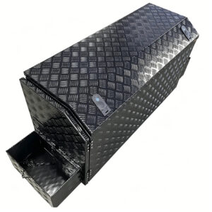 Aluminum Utility Box with durable welded construction for commercial trailer side storage applications
