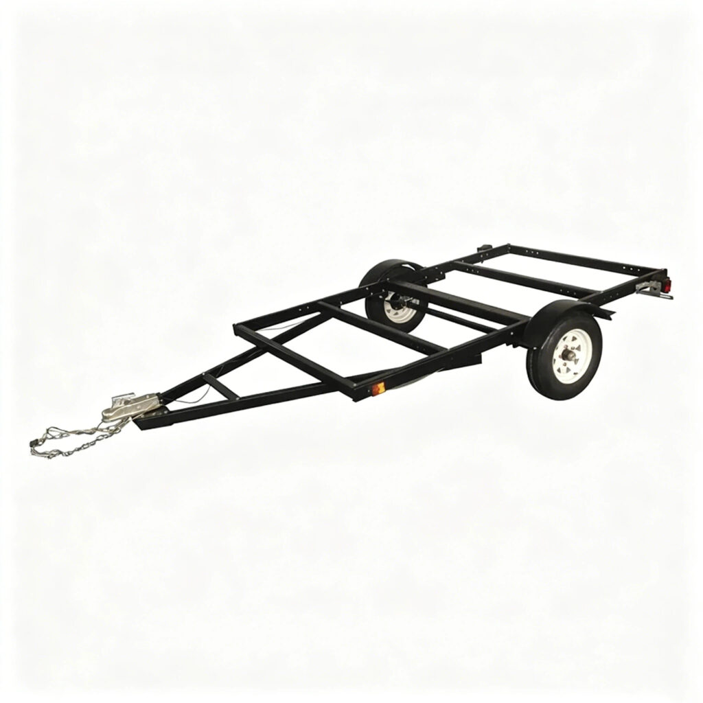 Rust Free Aluminum RV Frame 8x24 Foot Camper Chassis Fifth Wheel Support Structure Travel Trailer Base Frame 1 Aluminium-Wohnmobilrahmen mit rostfreiem Chassis-Design für 8x24 Fuß Wohnwagen und Reiseanhängerstrukturen