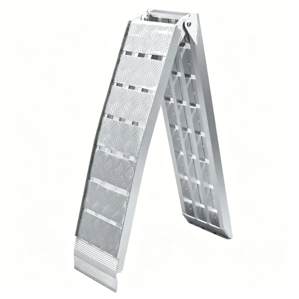 Heavy duty Aluminum Folding Loading Ramp with compact folding design for easy transport and storage