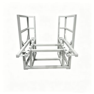 Custom welded aluminum-machine-frame, white coated aluminum alloy equipment frame for automation machine support structure