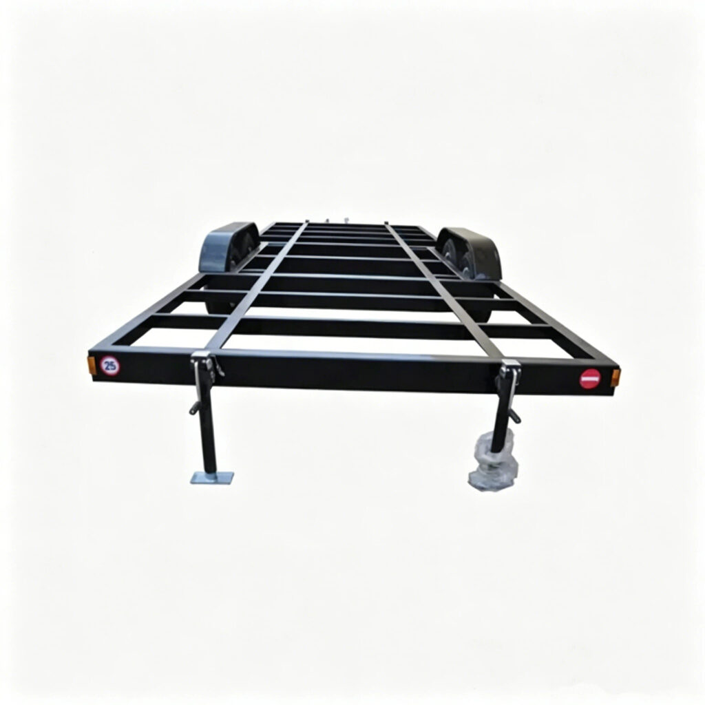 Heavy Duty Aluminum Trailer Frame 2x4 Inch Rectangular Tube Support 1 중장비 자동차 운반용으로 2x4인치 직사각형 튜브로 제작된 알루미늄 트레일러 프레임