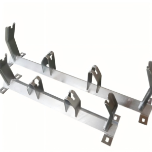 Modular conveyor belt frame for assembly line roller support
