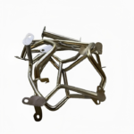 Custom Crash Bar on Motorcycle manufactured with durable steel tubing and engine guard design