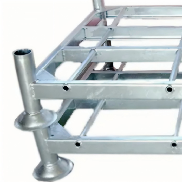 Pallet de acero galvanizado apilable con capacidad nominal de 3,000 lb