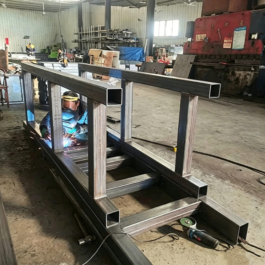 Extremely Precise Heavy Equipment Welding 100 Percent Reliable Penetration Crack Prevention Excavator Bucket Repair Backhoe Arm Reinforcement 1 Schweißwerkstatt für Schwermaschinen, Fertigung großer Stahlmaschinenrahmen