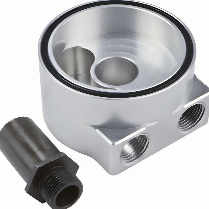 Oil Filter Adapter CNC Custom Made 0.05mm Tolerance Precision Fit 3 Hochpräziser Ölfilteradapter, ausgelegt für zuverlässigen Ölfluss und leckagesichere Verbindungen