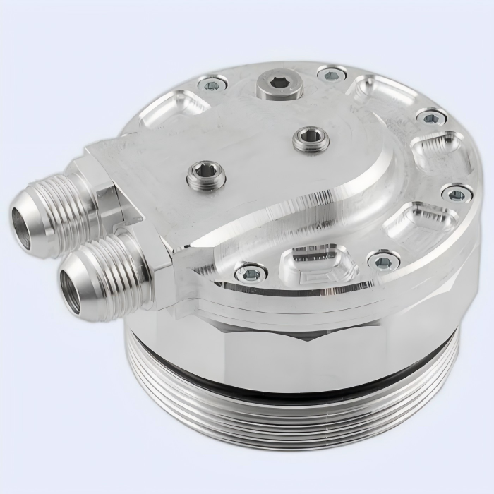 Oil Filter Adapter CNC Custom Made 0.05mm Tolerance Precision Fit 2 Hochpräziser Ölfilteradapter, ausgelegt für zuverlässigen Ölfluss und leckagesichere Verbindungen