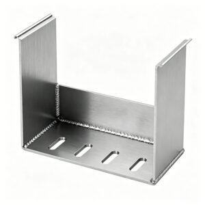 Custom sheet metal housing with ventilation slots for heat dissipation