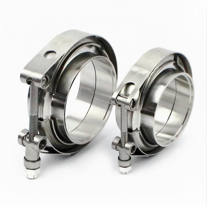 304 stainless steel V Band Flange set designed for reliable sealing and custom exhaust system fabrication