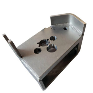 Precision Welded Assemblies with stainless steel construction and sandblasted surface finish for equipment bases.