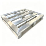 high-load aluminum pallet with closed corners and smooth edge finishing